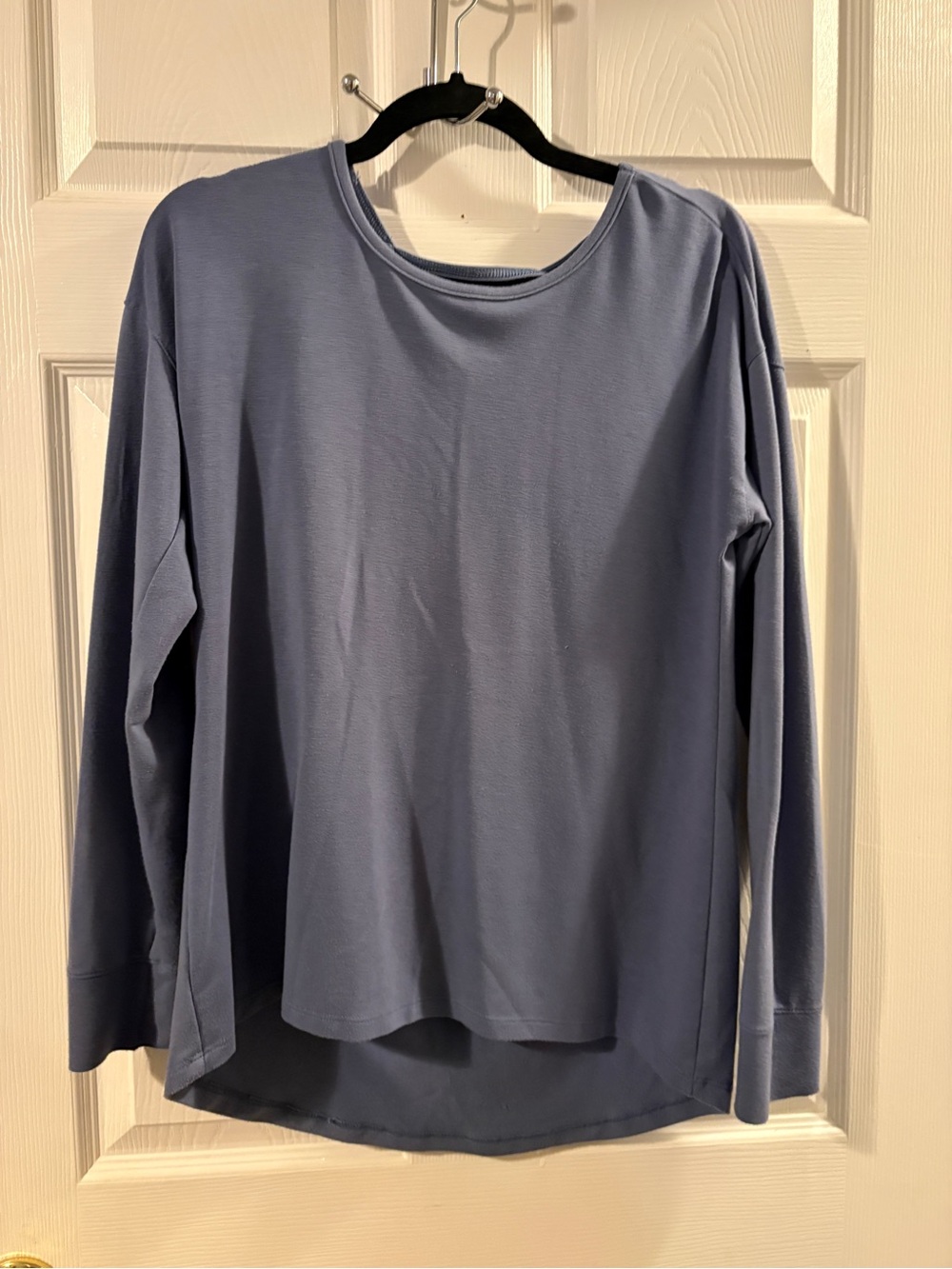 Danskin Long Sleeve Crewneck Top - Slate Blue